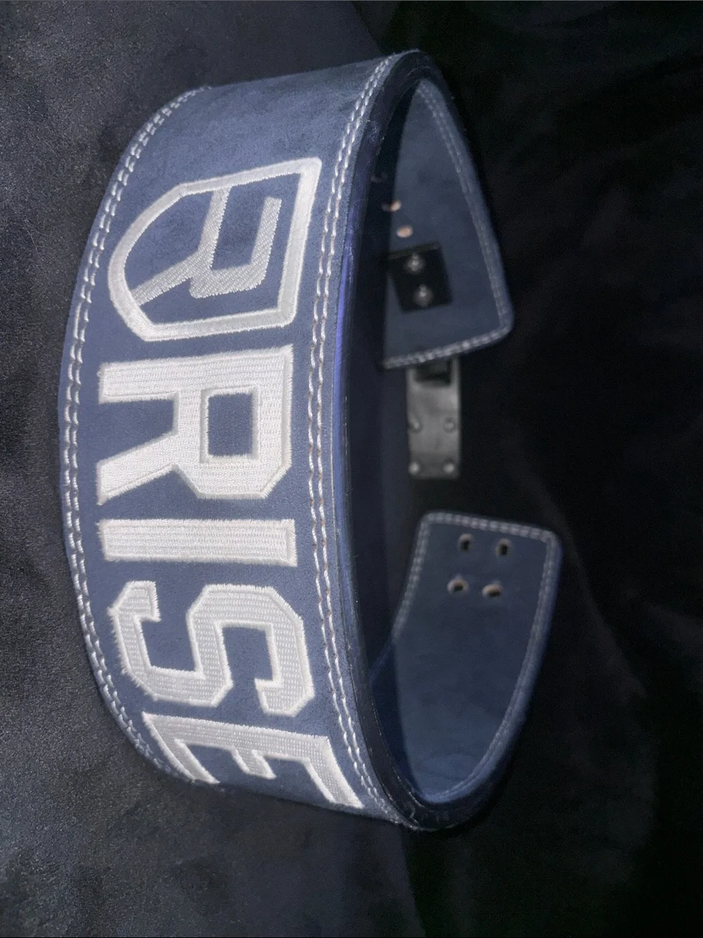 Blue Men's Embroidered Letter Belt Strap